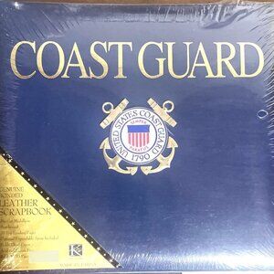 US Coast Guard Scrapbook Photo Album UNITED STATES Leather K&Company Anchor RARE